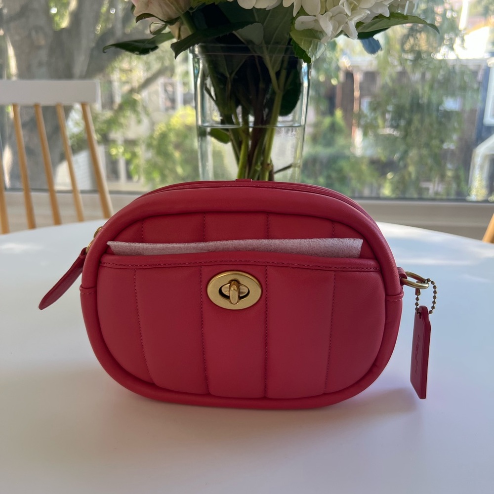 NWT Coach Pink Quilted Camera Bag